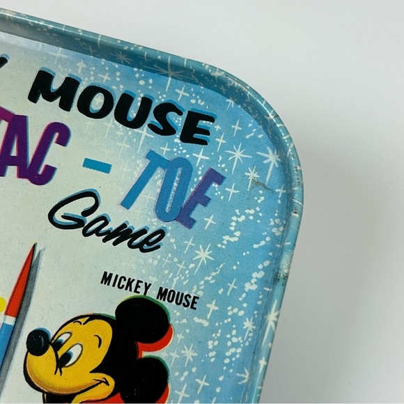 Vintage Disney 1960's Mickey Mouse Tic-Tac-Toe metal tray game with spinner - Picture 4 of 8